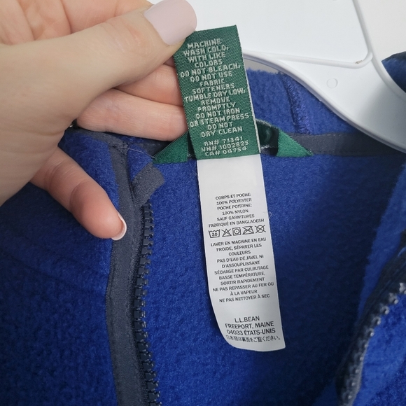LL Bean Kids Retro Mountain Classic Fleece Hooded Jacket Size Large (14-16) Blue - Picture 4 of 6